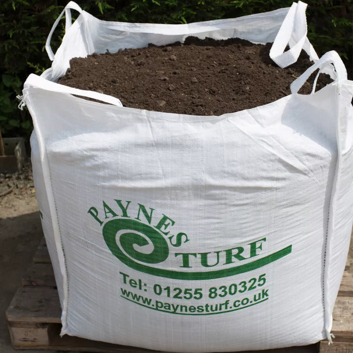 Premium grade topsoil in a ton bag ready for delivery 
